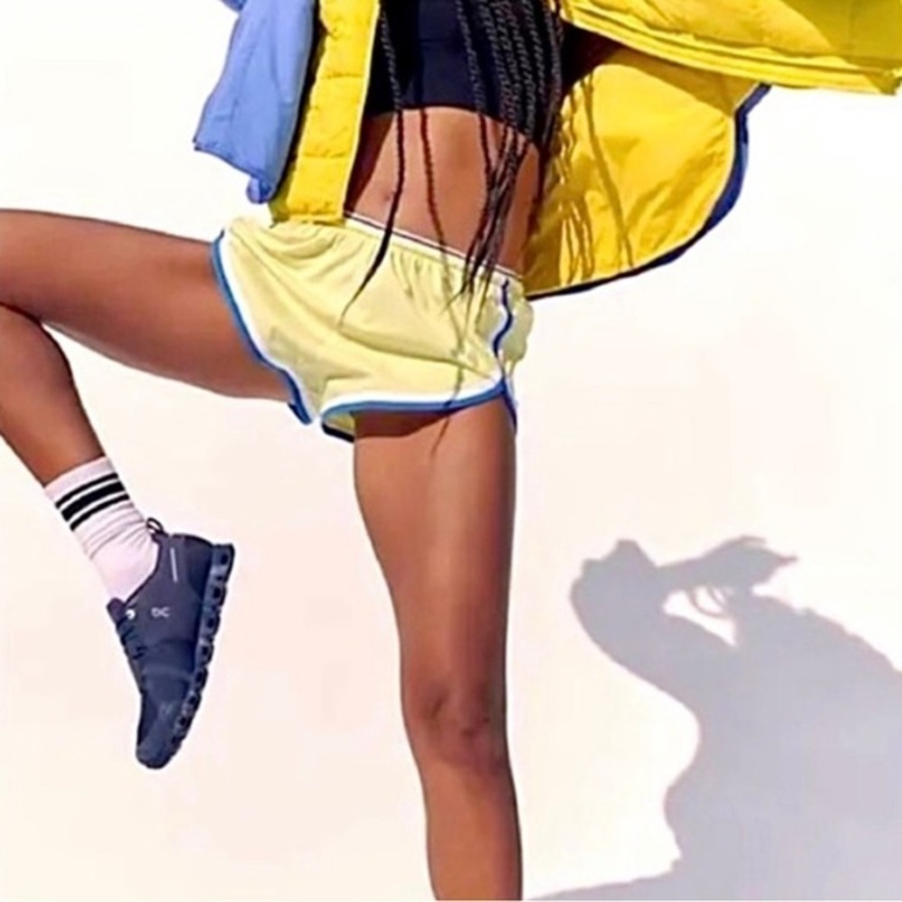 Nwot Free People Movement So Fit Athletic Shorts in
Yellow & blue Combo Size M
